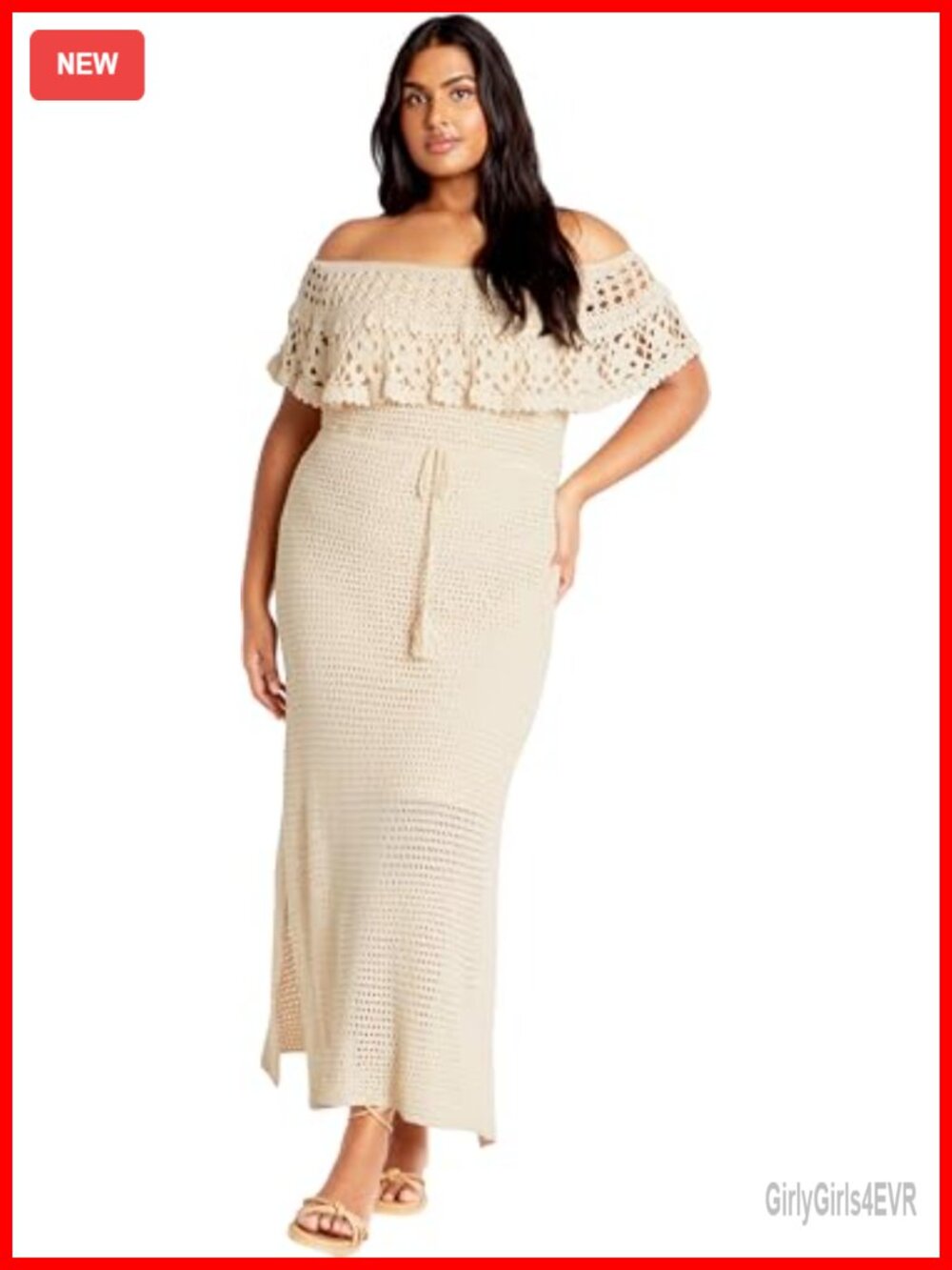 City Chic Plus Size Crochet Maxi Dress Mermaid Formal Wedding